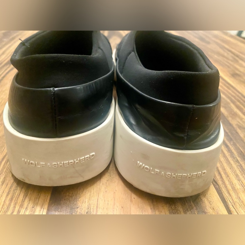 Wolf & Shepherd Cruise Ace Black Leather Casual Lifestyle Sneakers M 10 W 11.5 - Picture 7 of 9